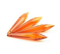 Hanging Crystals Prisms Colorful 76mm 10pcs/50pcs Crystal Icicle Pendants Chandelier Parts Hangings Crystals for Decoration(Orange red,50pcs)