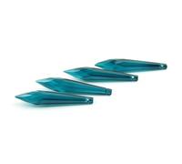Hanging Crystals Prisms Colorful 76mm 10pcs/50pcs Crystal Icicle Pendants Chandelier Parts Hangings Crystals for Decoration(Zircon blue,10pcs)