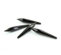 Hanging Crystals Prisms Colorful 76mm 10pcs/50pcs Crystal Icicle Pendants Chandelier Parts Hangings Crystals for Decoration(Black,10pcs)