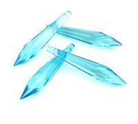 Hanging Crystals Prisms Colorful 76mm 10pcs/50pcs Crystal Icicle Pendants Chandelier Parts Hangings Crystals for Decoration(Blue2,50pcs)