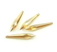 Hanging Crystals Prisms Colorful 76mm 10pcs/50pcs Crystal Icicle Pendants Chandelier Parts Hangings Crystals for Decoration(Golden peach,10pcs)
