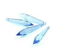 Hanging Crystals Prisms Colorful 76mm 10pcs/50pcs Crystal Icicle Pendants Chandelier Parts Hangings Crystals for Decoration(Blue,10pcs)