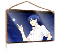 Hanging Decor Sign A Boy in A White Shirt Points to The Moon Patio Decorations Outdoor Gifts for Husbands(15X28CM)