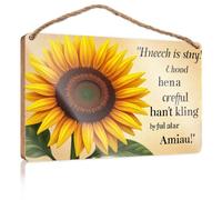 Hanging Decor Sign A Sunflower with A Riddle in Welsh Patio Decorations Outdoor Gifts for Husbands(23X35CM)