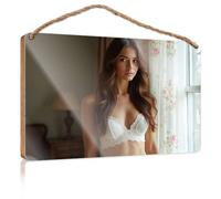 Hanging Decor Sign Floral Curtains by The Window Wood Kitchen Decor Front Door Decor(23X35CM)