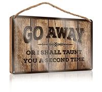 Hanging Decor Wood Go Away Or I Shall Taunt You A Second Time Wooden Sign Outdoor Wall Decor Kitchen Wall Art(20X30CM)