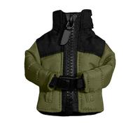 Hanging Decorations for Home Key Chain Mini Down Coat Toy Mini Down Jacket Keychain Cool Leather Mini Jacket Keychain With Zipper Unique Funny Key Jacket Valentine's Day Give It To (Dark Green, 8cm)