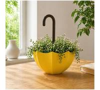 Hanging decorative elements for indoors and outdoors, umbrella-shaped hanging pots with drainage - a gift for plant lovers, suitable for succulents,Yellow,13.5 × 10 cm