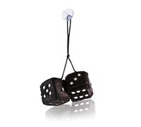Hanging Dice, MyCreator 3 inch Pair of Retro Square Mirror Hanging Couple Fuzzy Plush Dice with Dots For Car Interior Ornament Decoration (Black)
