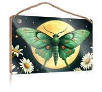 Hanging Door Sign Plaque A Green Butterfly with Orange Spots On Its Wings Home Office Door Signs Funny Funny Bathroom Signs(23X35CM)