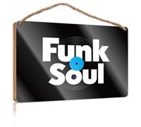 Hanging Door Sign Plaque Funk Soul Music Festival Summer Wood Hanging Pool Signs And Decor Outdoor(15X28CM)