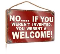 Hanging Door Sign Plaque No... If You Weren't Invented, You Werent A Welcome! Indie Room Decor Wood Decor Sign(15X28CM)