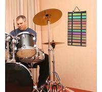 Hanging Drumstick Holder, Portable Drum Stick Wall Organizer for 12 Pairs Drumsticks, Foldable Felt Drum Set Mallet Display, Rock Hand Percussion Sticks Sleeve, Personalized Gift for Drumkit & Drummer