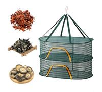 Hanging Drying Net with Zipper,Herb Drying Rack Hanging,Multi Use Fish Drying Net Breathable Folding Drying Mesh Net,Mesh Hanging Herb Dryer Rack,Drying Seeds Fish Vegetables (Dark Green, 3 Layers)