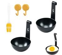 Hanging Ear Poached Egg Molds, Stainless Steel Hanging Egg Poacher Cups Non-Stick Egg Poaching Maker for Instant Ramen Noodle Soup and Breakfast Cooking (2PCS)