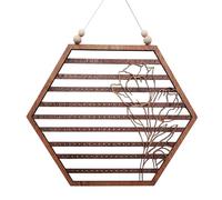Hanging Earring Holder - 11 Inch Earring Stand, Jewellery Storage Board for Hanging on the Wall, Elegant Moon Hexagon Design | Aesthetic Jewellery Display Solution for Organising Ear