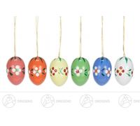 Hanging Easter Eggs with Flowers (6) H = Ca 2,5 CM New Bed Hangings Tree Trunk