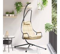 vidaXL Hanging Egg Chair Folding Beige 94 x 107 x 196.5 cm Steel