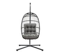 Hanging Egg Chair Rattan Swing Garden Hammock With Cushion Outdoor Indoor
