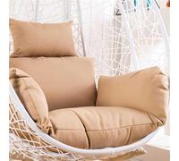 Hanging Egg Chair Cushion Cover - Waterproof Outdoor Single Seat Swing Egg Chair Cushion Cover with Zipper No Filled(Only Cover) (Light brown)