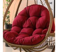 Hanging Egg Chair Cushion, Rattan Swing Seat Pillow, Outdoor Patio Garden Cushion, Integrated Design for Balcony & Yard (Red)