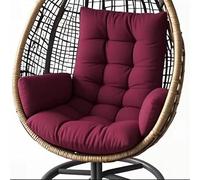 Hanging Egg Chair Cushion, Waterproof Polyester Replacement Swing Seat Pad with Thick PP Cotton Filling, Indoor Outdoor Garden Hammock Chair Cushion for Patio,Wine red