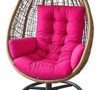 Hanging Egg Chair Cushion, Waterproof Polyester Replacement Swing Seat Pad with Thick PP Cotton Filling, Indoor Outdoor Garden Hammock Chair Cushion for Patio,Rose Red