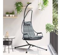 Hanging Egg Chair Foldable Anthracite Steel 94x107x196.5cm Cushion Stand Indoor
