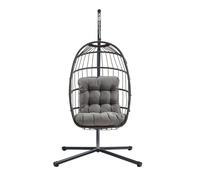 Hanging Egg Chair Rattan Swing Garden Hammock With Cushion Outdoor Indoor