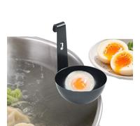 Hanging Egg Poacher, Stainless Steel Over the Pot Poaching Basket, Black | Stainless steel, hooks over the pot rim, no separate pan needed, dishwasher safe, for soft boiled and onsen eggs
