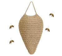 Hanging Fake Wasps Nest | Woven Crochet Wasp Nest Decoy | Artificial Hangable Hive | Practical Wasp Deterren for Hornets Yellow Jackets Home Patio Garden