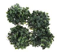Hanging Faux Grass Balls Artificial Green Topiary 4 Pcs | Silk Flower and Plastic, Indoor Hotel Ceiling Pendant Decor, Lifelike Green Finish