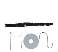 Hanging Feeding Net Bag Chicken Feeder Poultry Fruit Holder Durable Woven Rope Mesh Snack Toy for Parrot Rooster Hen Coop Black Yellow with S Hook Chain Buckle Accessories (Black Net + Fruit Fork