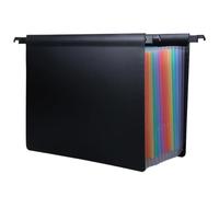 Hanging File Folders 13 Pockets Large Capacity A4 Size Hanging File Organizer 13.8'' Extendable Folder Organizer with Tabs Folders with Dual Hooks for Files Cabinet Style 1