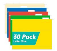 Hanging File Folders, HERKKA 30 Pack Letter Size Reinforced Hanging Folders, Designed for Bulky Files, Medical Charts, Assorted Colors