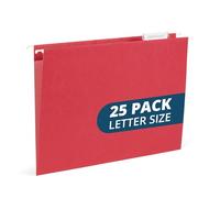 Hanging File Folders, Letter Size, Red, 25 Pack