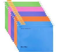 Hanging File Folders Set: 15 Letter-Size Suspension Files with Tabs & Card Inserts, Durable Polypropylene, Holds 200 Sheets
