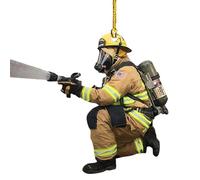 Hanging Fireman Tree Ornament - 3.94 Inch 2D Printed on Side Decorations Firefighter Ornament | Acrylic Pendant | for Party Tree Decorations, Light Memories and D