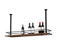 Hanging Floating Shelves, Heavy Duty Ceiling Mount Storage Rack, Hanging Wine Rack, Ceiling Shelf for Kitchen Bar Cafe, Wine Bottle Plant Book Organizer(140x25x50cm)