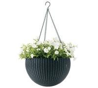 Hanging Flower Pot Planter Basker Keter Sphere Graphite Drain Hole Rattan Style