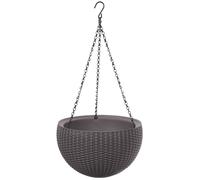 Hanging Flower Pot Planter Keter Sphere Cappuccino Rattan Style