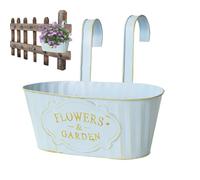 Hanging Flower Pots Outdoor For Fence, Metal Detachable Hanging Flower Bucket, Rustic Hanging Planter for Fence, Garden, Patio, Window Houseplant Boxes For Garden Decor