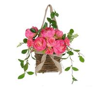 Hanging Flower Pots with Faux Garland - Simulation Plant Door Basket for Balcony Garden Decoration 40x25cm