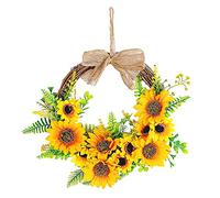 Hanging Flowers Spring Decorations And Sunflower Indoor And For Outdoor Rattan Door Flower Suitable Summer Decoration Simulation Window Parties Wreath Jungle Theme Bedroom (yellow, One Size)