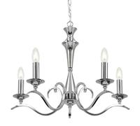 Hanging Flush Ceiling Pendant 5 Light CHROME Chandelier Classic Lamp Bulb Holder