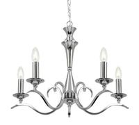 Hanging Flush Ceiling Pendant 5 Light CHROME Chandelier Classic Lamp Bulb Holder