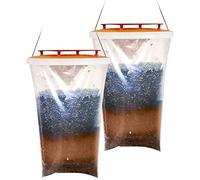 Hanging Fly Trap Bags, 2 Pack Fly Traps Catcher Killer with Fly Bait For Pest Control, Fly Catcher Trap Kills Up to 20,000 Flies for Outdoor Garden, Farm, Horse Barn