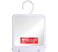 Hanging Fogless Shower Mirror with Shaving Holder, 360° Adjustable Hook and Distortion-Free Glass Surface - Fill Back Reservoir with Hot Water for Anti-Fog Shave (20 x 18cm, REAL GLASS)