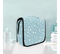 Hanging Foldable Toiletry Cosmetic Bag Blue Sea Spot Makeup Travel Organizer Bags Case for Women Girls Bathroom