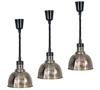 Hanging Food Heat Lamp, Commercial Food Warmer, Retractable Heat Lamp for Buffet Kitchen Restaurant(Dia.25cm, Adjustable Height 60-180cm)(Color:Stainless Steel)